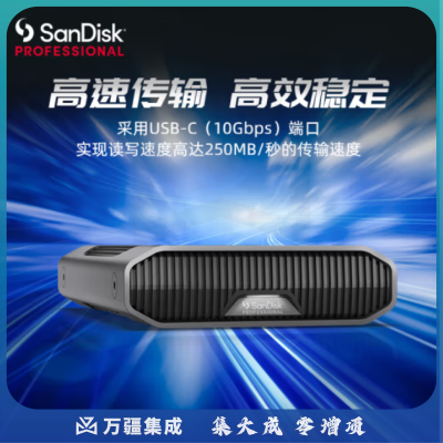闪迪大师极客 24TB 企业级桌面移动硬盘 3.5英寸大容量 USB3.2 传输速度280MB/S 专业高速 手机直连