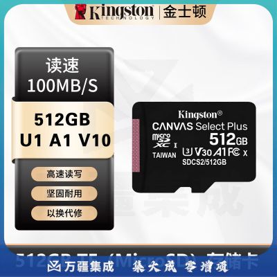 金士顿（Kingston）512GB TF（MicroSD） 存储卡 U3 A1 V30 手机内存卡 读速100MB/s 写速85MB/s