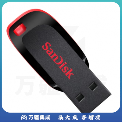 闪迪（SanDisk）16GB USB2.0 U盘 CZ50酷刃 黑红色 小巧便携 时尚设计 安全加密软件【2个装】