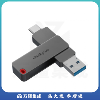 ThinkPlus联想64GB Type-C USB3.2 双接口U盘手机电脑通用大容量 办公商务u盘TPU301系列