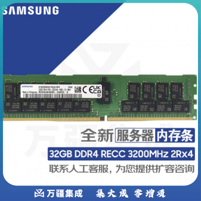 三星（SAMSUNG）存储服务器内存条 32GB DDR4 RECC 2R×4 3200MHz M393A4K40EB3-CWE (1根)