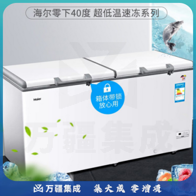 海尔（Haier）BC/BD-519HEK 519升冰柜商用大容量零下-40度超低温卧式500升以上冷藏冷冻海鲜速冻柜