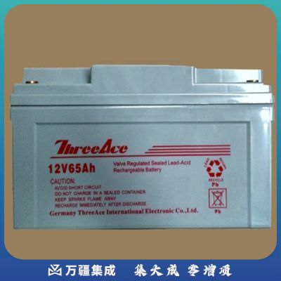 ThreeAce 铅酸免维护蓄电池 铅酸蓄电池 蓄电池 12V65AH