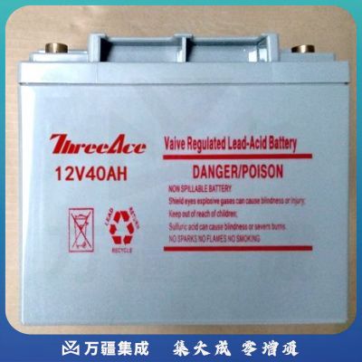 ThreeAce 铅酸免维护蓄电池 铅酸蓄电池 蓄电池 12V40AH