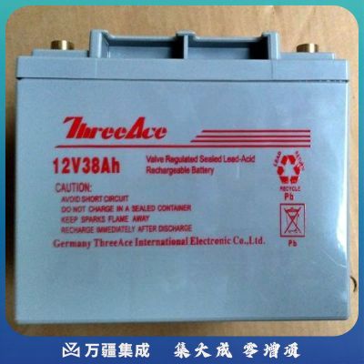ThreeAce 铅酸免维护蓄电池 铅酸蓄电池 蓄电池 12V38AH