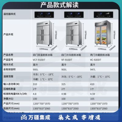 澳柯玛（AUCMA）920升大容量双门不锈钢展示柜冷藏保鲜柜水果蔬菜饮料 商用厨房冰箱冰柜蔬菜流程柜1.2米VC-920DT