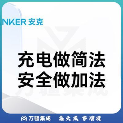 ANKER安克 A2332 氮化镓充电器GAN2 65W多口大功率快充 通用华为小米OPPO/vivo/兼容安卓苹果手机笔记本平板 灰