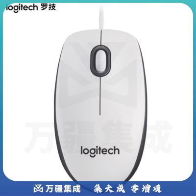 罗技(Logitech) M100r 有线鼠标 白色