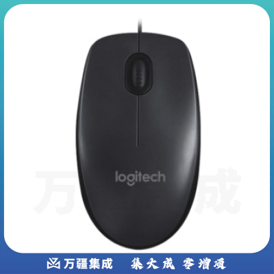 罗技（Logitech） M90（M91P）有线光电鼠标 电脑笔记本家用鼠标 左右手通用对称鼠标 黑色