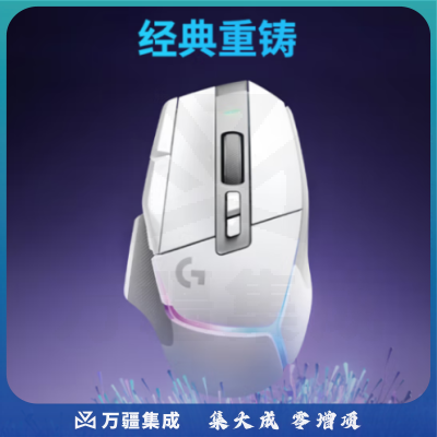 罗技（G）G502 X PLUS LIGHTSPEED 游戏鼠标 无线鼠标 RGB鼠标 全新流光灯效 Hero25K传感器 白色