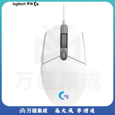 罗技（G）G102 鼠标 白色 RGB鼠标 轻量化设计 200-8000DPI G102第二代