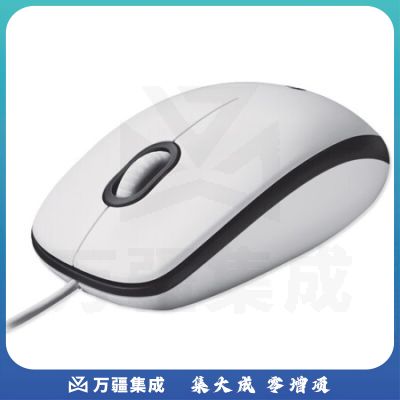 罗技（Logitech） M100r办公鼠标 电脑笔记本家用有线外设 左右手通用 黑白两色 白色