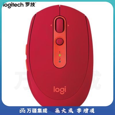罗技 M590 轻音鼠标 无线蓝牙双模 办公鼠标 对称鼠标 带优联接收器 多设备静音无线鼠标_宝石红