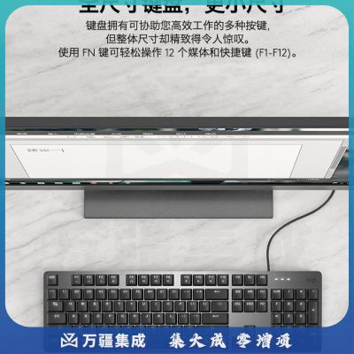罗技（Logitech）K845 有线机械键盘 办公键盘 104键 全尺寸 单光 黑色 TTC轴 茶轴