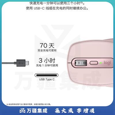 罗技MX Anywhere 3 无线蓝牙双模鼠标 商务办公 便携鼠标 跨设备控制 -石墨黑